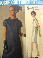 1660 GALITZINE ITALY 1960S SS BACK BELT DRESS PATTERN 12 32''